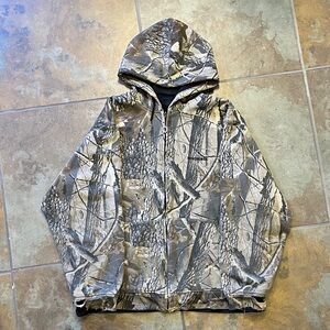 VTG thrashed reversible camouflage baggy full zip hoodie, good condition, faded